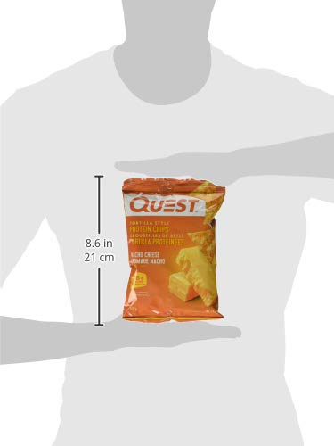 Quest Nutrition Chili Lime Flavour Tortilla Style Protein Chips, High Protein, Baked, Not Fried, Gluten Free, 1g Sugar, 4g Carbs, 8ct