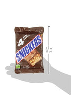 SNICKERS, Peanut Milk Chocolate Candy Bars, 4 Full Size Bars, 208g