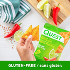 Quest Nutrition Chili Lime Flavour Tortilla Style Protein Chips, High Protein, Baked, Not Fried, Gluten Free, 1g Sugar, 4g Carbs, 8ct