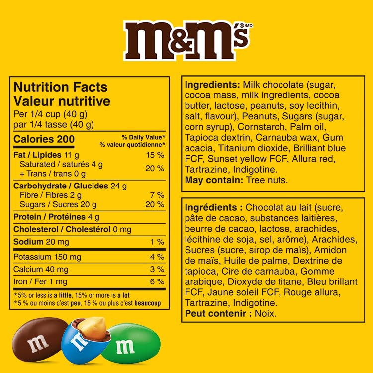 M&M’S Peanut Milk Chocolate Candy, Celebration Size Share Bag, 1kg – Bulk Party Candy for Sharing, Events, Movie Nights & Holidays