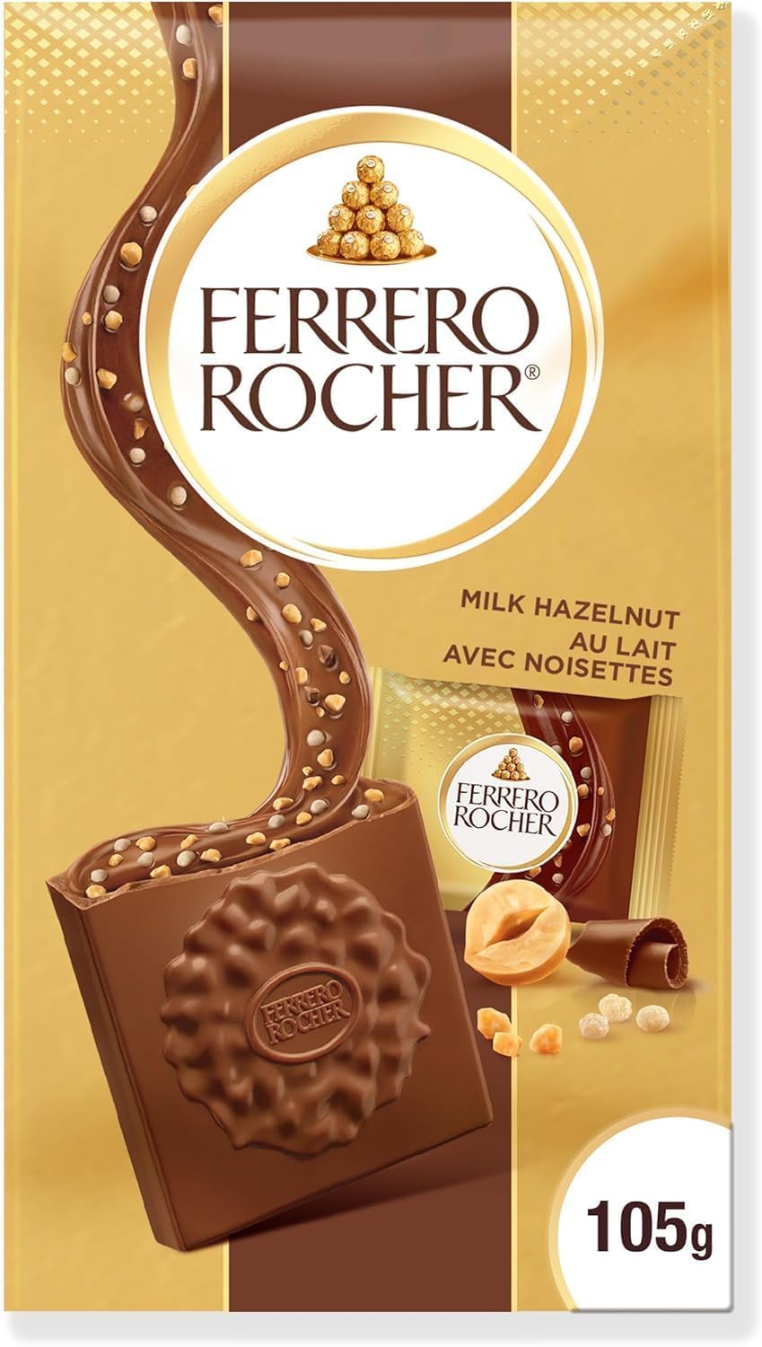 FERRERO ROCHER Assorted Hazelnut chocolate squares - 10-Piece Pack - 105 g