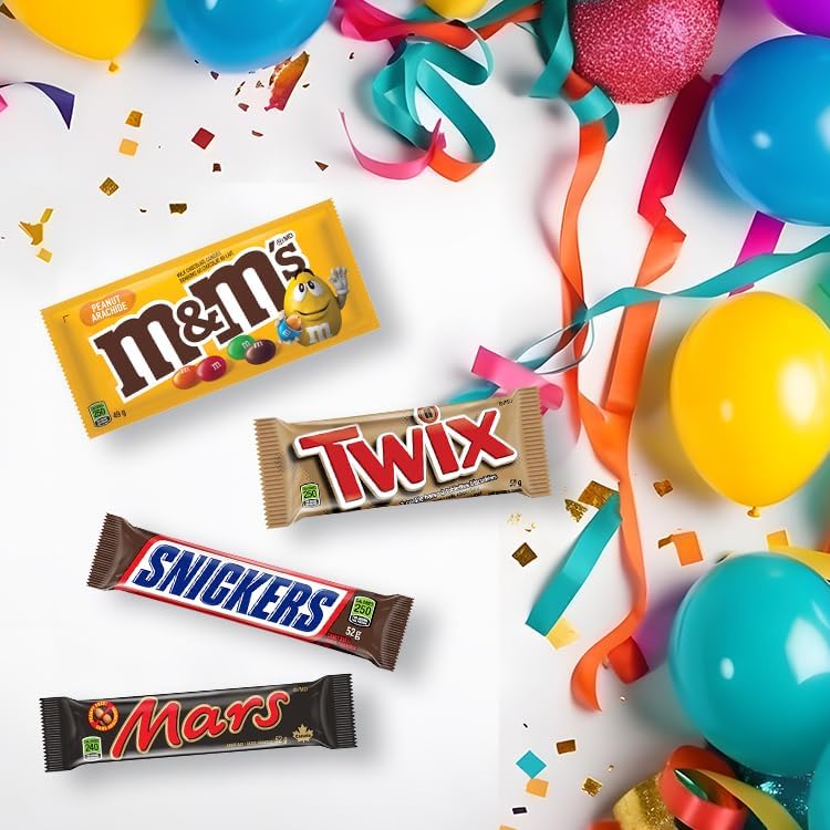 MARS, TWIX & M&M’S Peanut Assorted Chocolate Candy Bars Variety Pack, 16 Full Size Bars (840g) – Individually Wrapped Mixed Chocolate Favourites