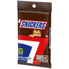 SNICKERS, Peanut Milk Chocolate Candy Bars, 4 Full Size Bars, 208g