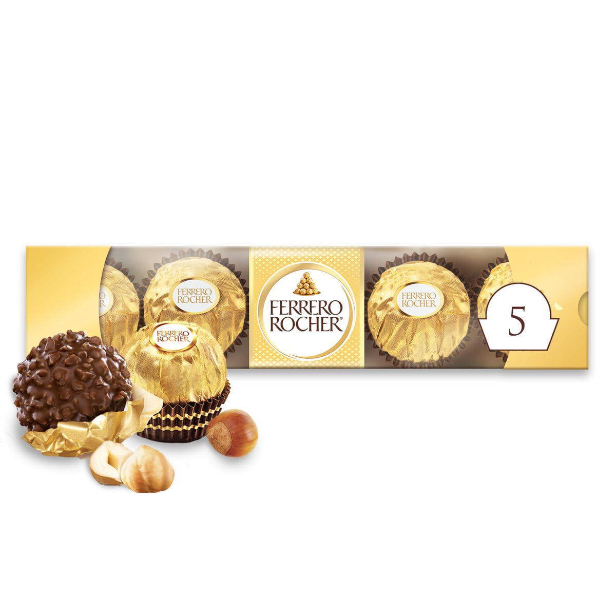 FERRERO ROCHER Fine Hazelnut Milk Chocolates - 3-Piece 37.5 g Pack x 12