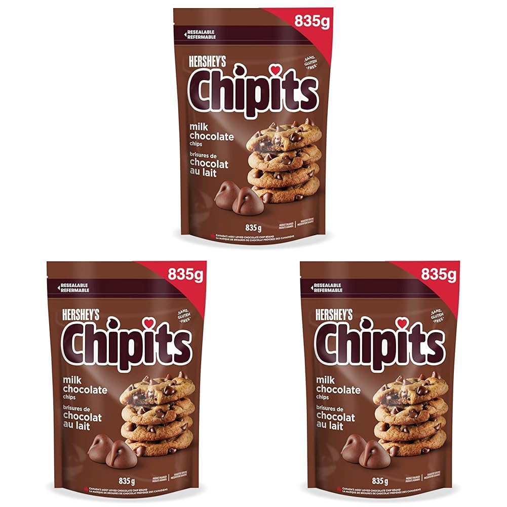 CHIPITS Chocolate Chips for Baking, Baking Ingredients, Baking Chocolate, Milk Chocolate, 835 grams