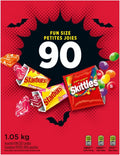 SKITTLES and STARBURST Fruity Halloween Fun Size Candies, 90 count