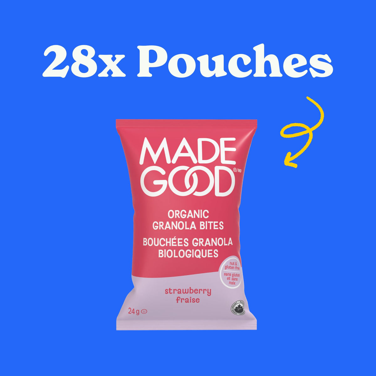 MadeGood Granola Bites Chocolate Chip and Strawberry Variety 28-Pack