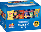Frito-Lay Variety Pack (Lay's Classic, Lay's Bar-B-Q, Doritos Nacho Cheese, Ruffles All Dressed, Ruffles Sour Cream & Onion, Cheetos Puffs), 42 bags x 28g, Chips Snack Box