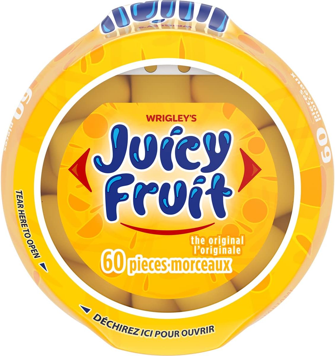 JUICY FRUIT, Fruit Flavoured Chewing Gum, 60 Pieces, 6 Bottles