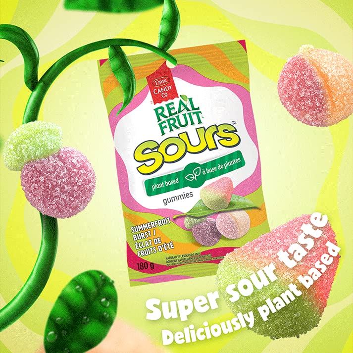 REALFRUIT Superfruits Gummy Candy - Made with Real Fruit, Vegan, Gluten & Peanut-Free Snack for Adults and Children, Proudly Canadian Company, Cranberry, Black Currant, Blueberry and Blackberry, 180g