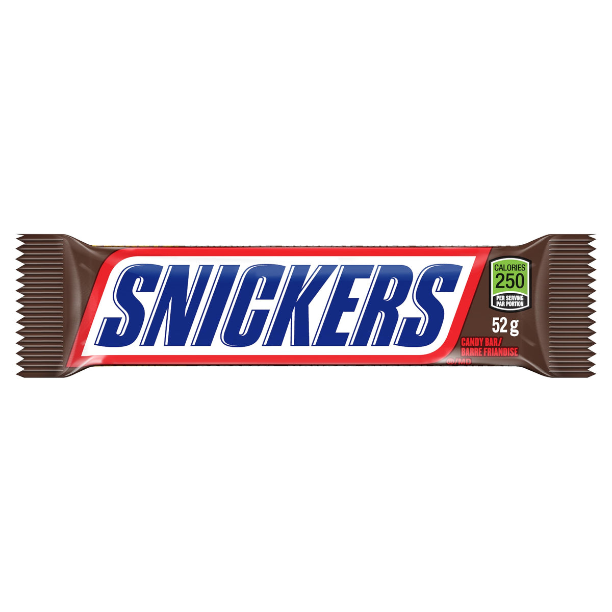 SNICKERS, Peanut Milk Chocolate Candy Bars, 4 Full Size Bars, 208g