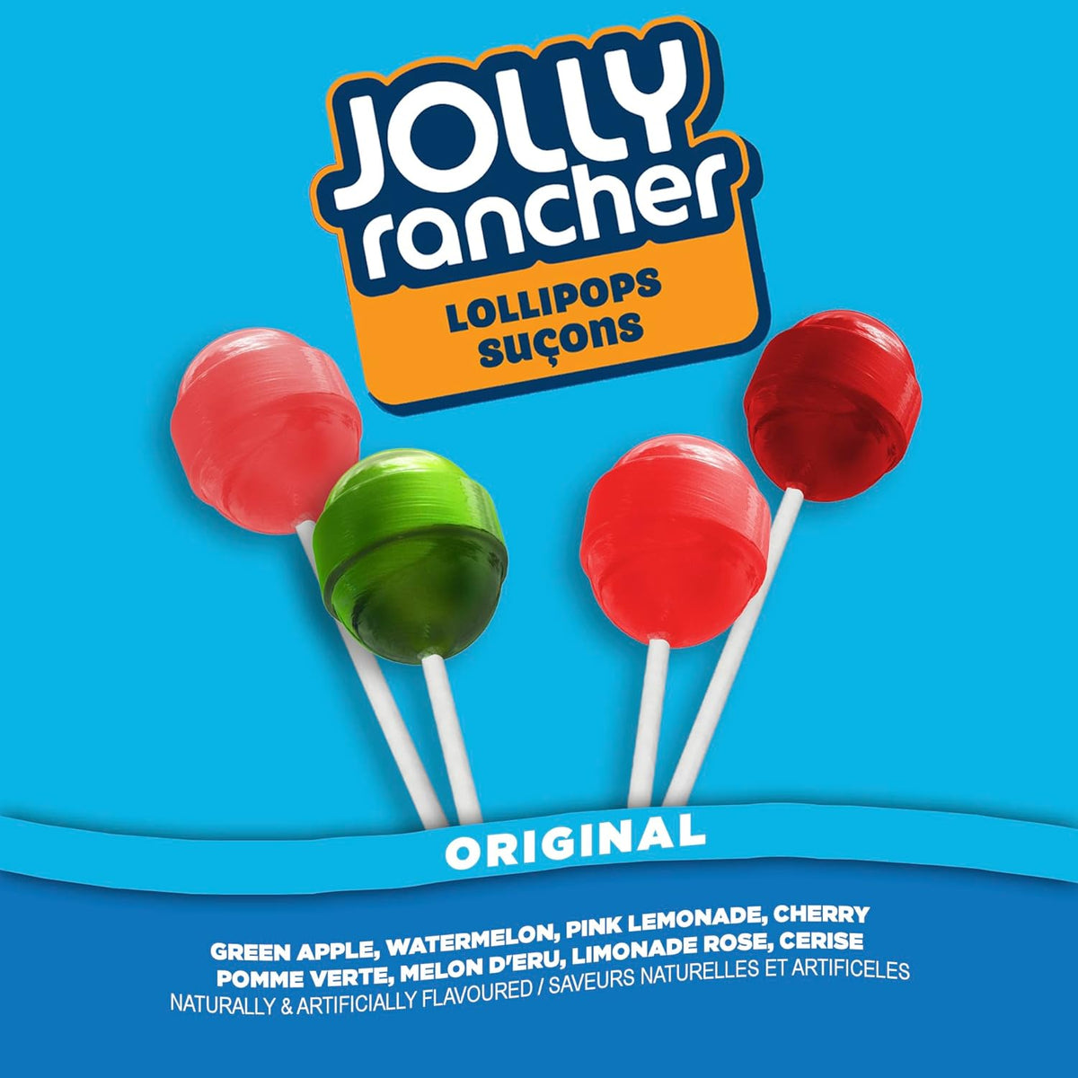 JOLLY RANCHER Lollipops, Fruit-flavoured Candy Variety Pack, 50 Count, 850g
