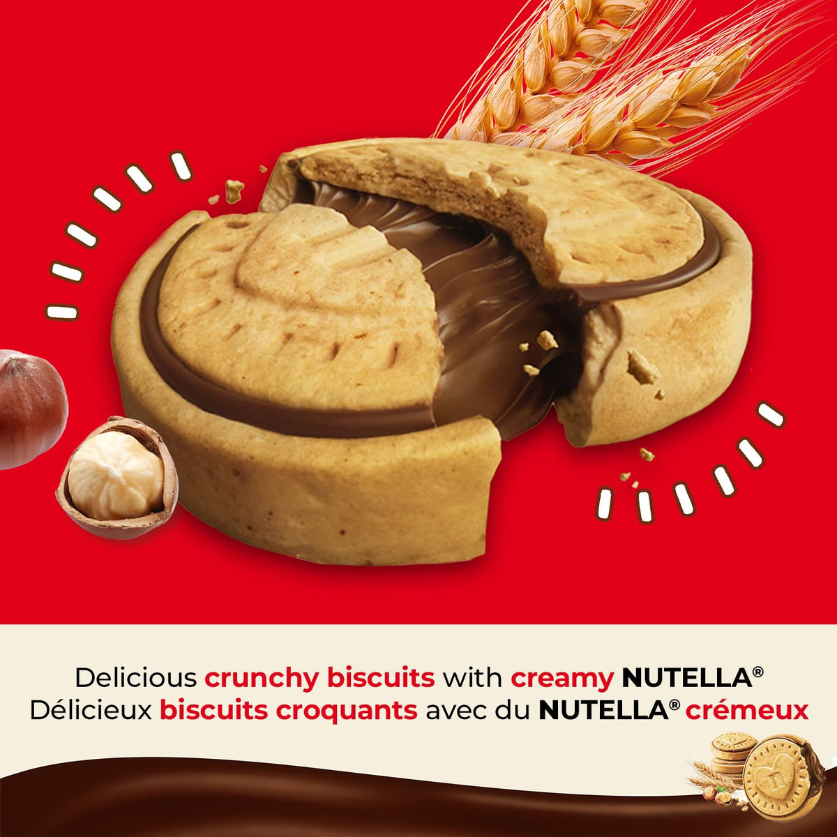 NUTELLA B-READY Wafer Snack Bars - Pack of 15 Bars - 330 g