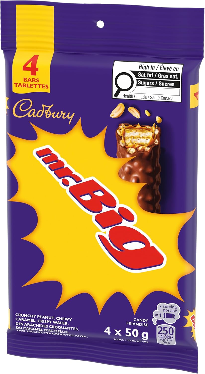 Cadbury Mr. Big Chocolatey Candy Bars, 4 Pack, 200g