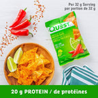 Quest Nutrition Chili Lime Flavour Tortilla Style Protein Chips, High Protein, Baked, Not Fried, Gluten Free, 1g Sugar, 4g Carbs, 8ct