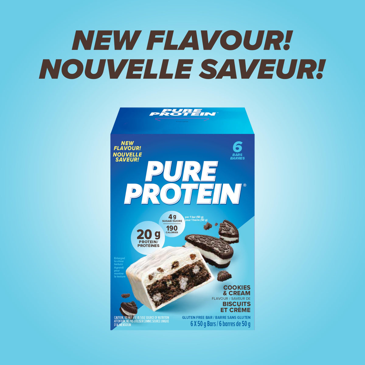 Pure Protein Bars - Nutritious, Gluten Free bar, made with Whey protein blend - low sugar, protein snack. Deliciously satisfying. Made in Canada, Chocolate Peanut Caramel (Pack of 6)