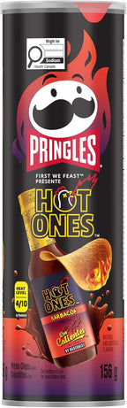 Pringles® Hot Ones Los Calientes Barbacoa Flavour Potato Chips 156g