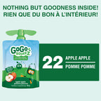 GoGo squeeZ Fruit Sauce Variety Pack, Apple, Strawberry, Peach, Banana, No Sugar Added. 90g per pouch, Pack of 20
