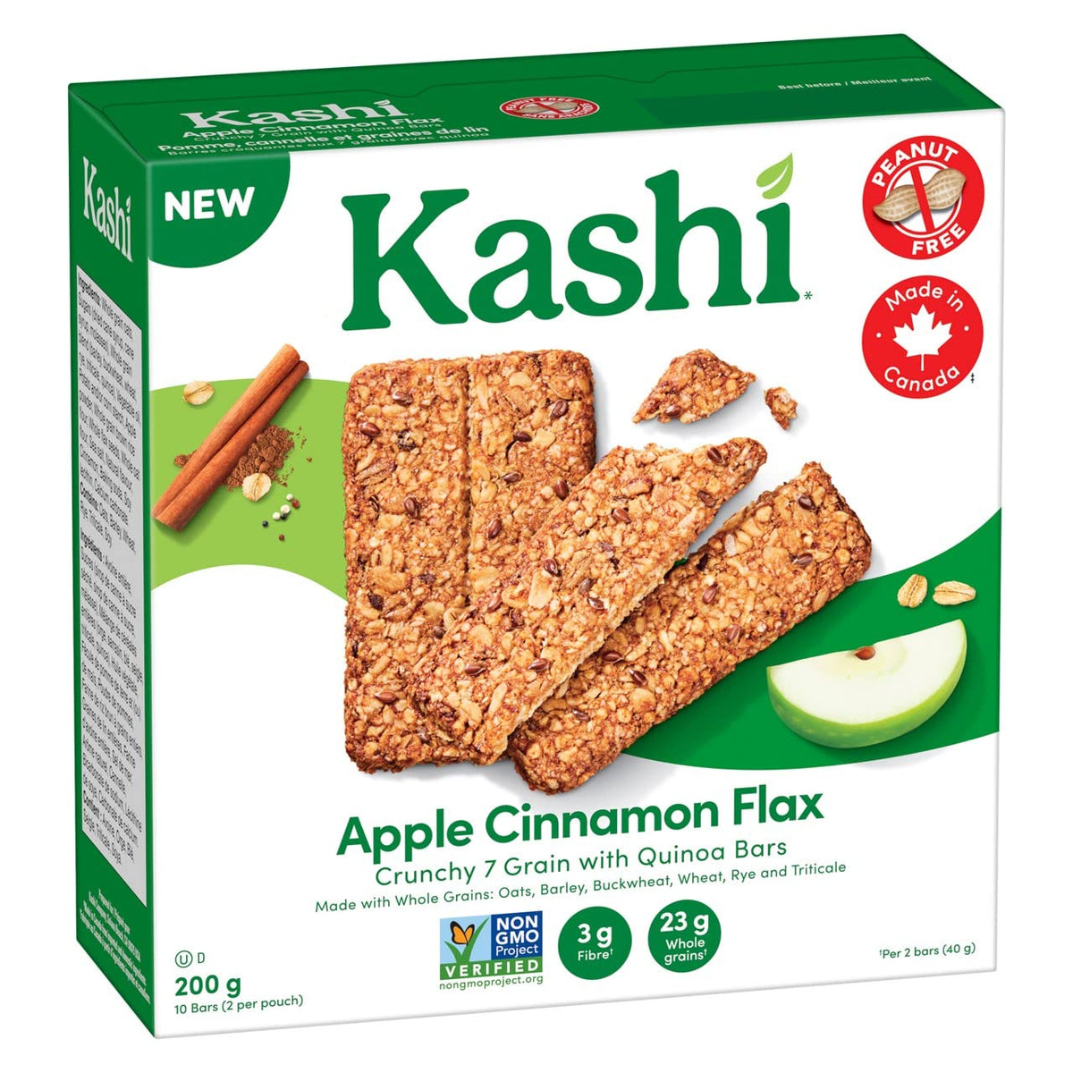 Kashi 7 Grain with Quinoa Crunchy Bars, Chocolate Chip Chia, 200g, 10 bars, 200 grams