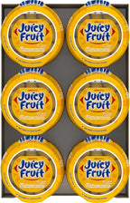 JUICY FRUIT, Fruit Flavoured Chewing Gum, 60 Pieces, 6 Bottles