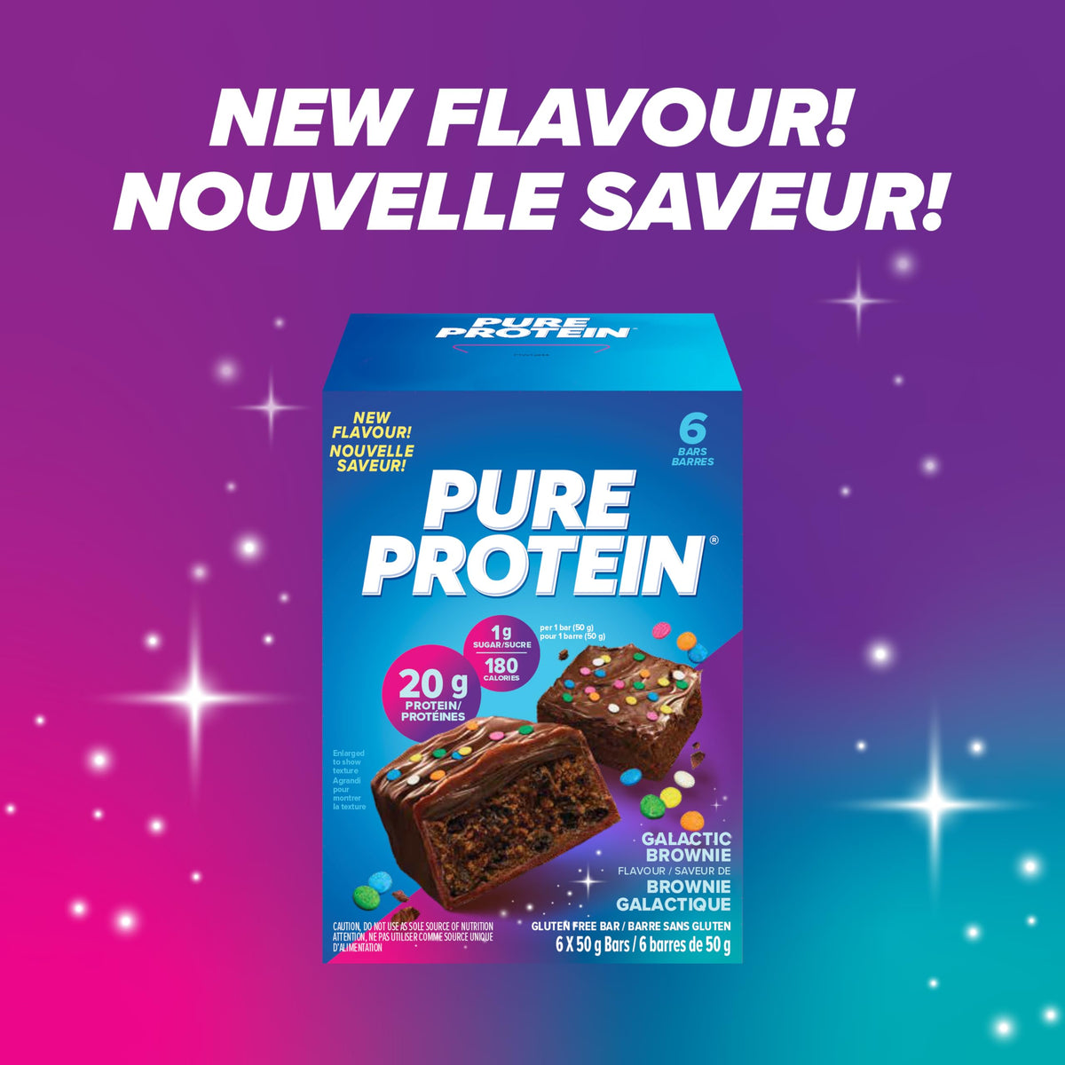 Pure Protein Bars - Nutritious, Gluten Free bar, made with Whey protein blend - low sugar, protein snack. Deliciously satisfying. Made in Canada, Chocolate Peanut Caramel (Pack of 6)