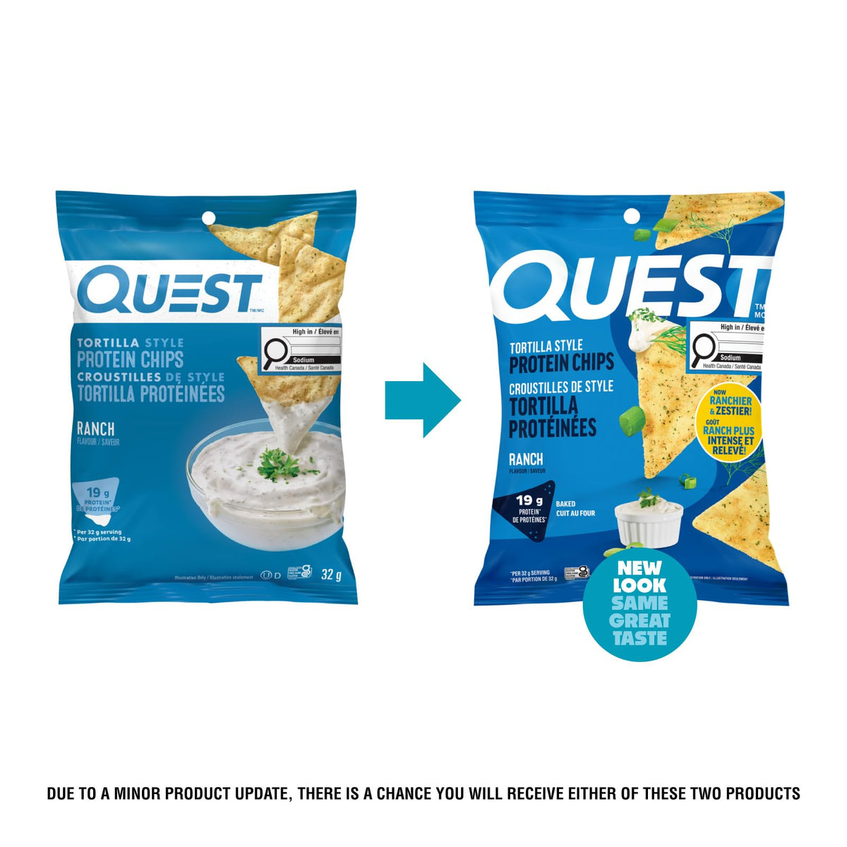 Quest Nutrition Chili Lime Flavour Tortilla Style Protein Chips, High Protein, Baked, Not Fried, Gluten Free, 1g Sugar, 4g Carbs, 8ct