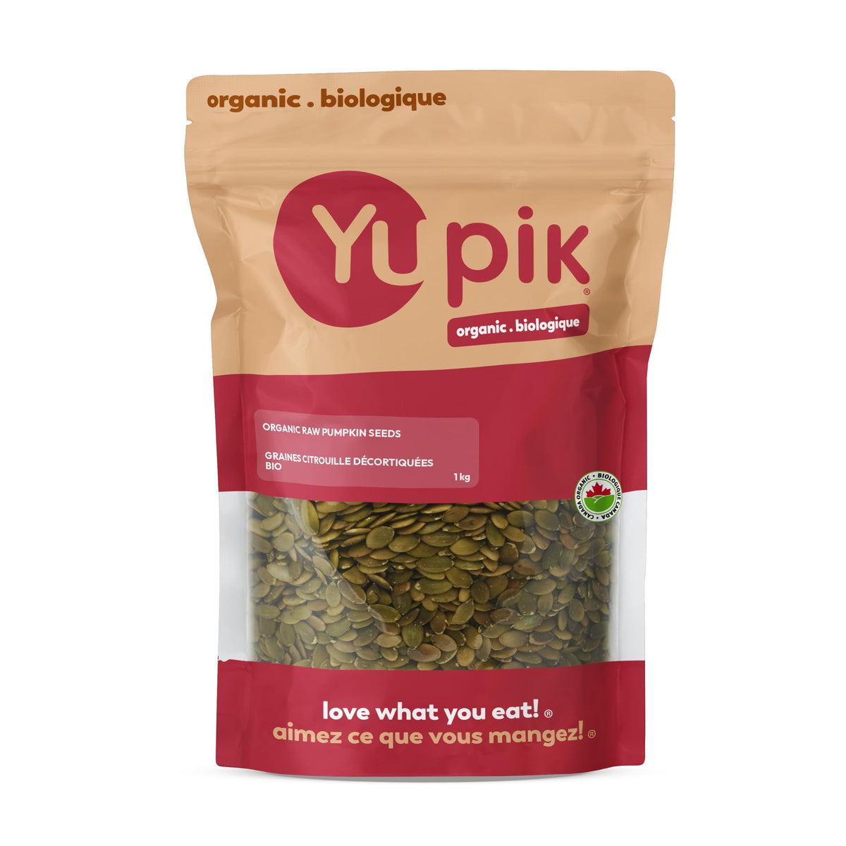 Yupik Organic Raw Pumpkin Seeds, No Shell, 1 kg, Gluten-Free, Non-GMO, Kosher, Vegan, Shelled Pepitas, Salt-Free, Plant-Based Protein, Source of Fiber, Healthy Snacks, Ideal for Baking & Topping