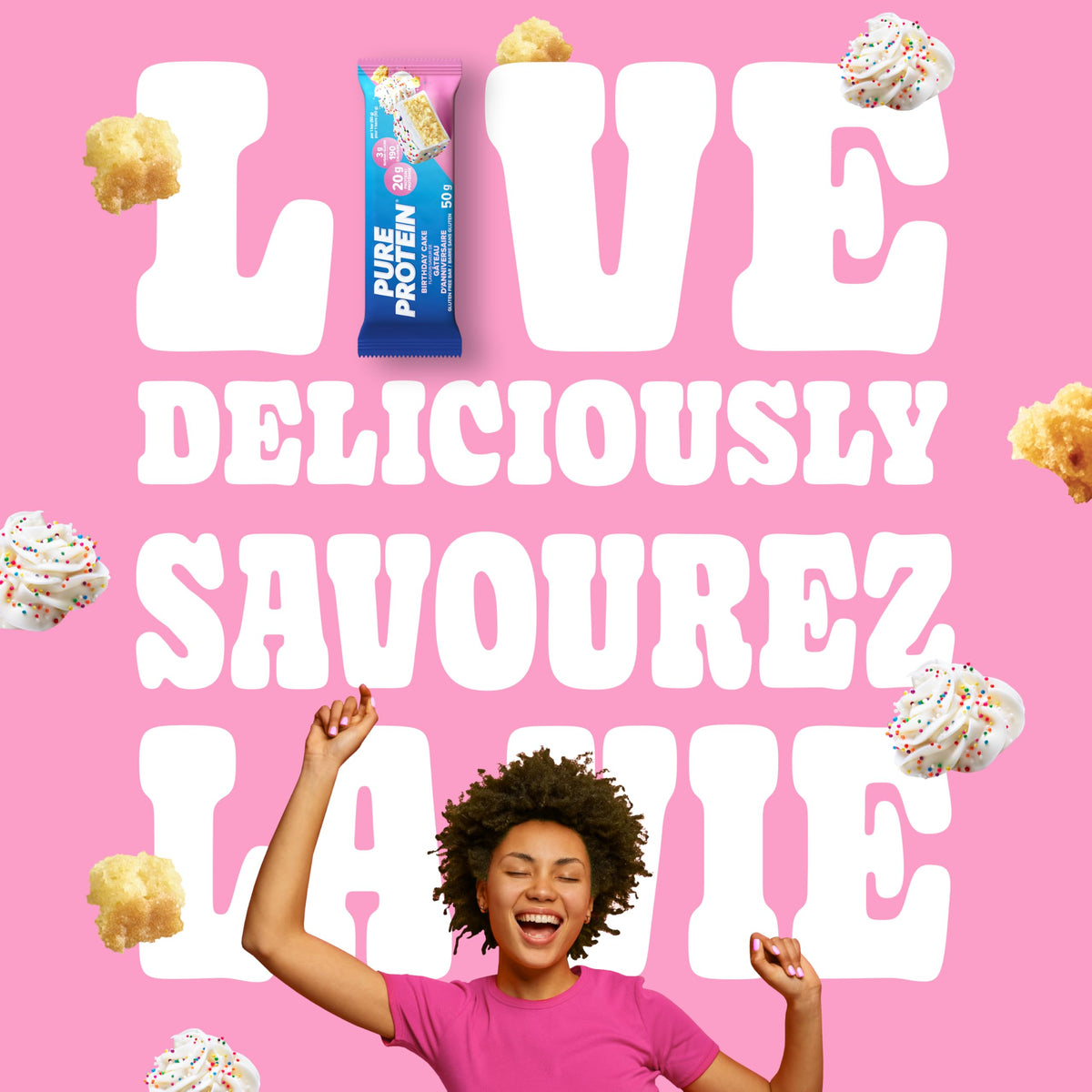 Pure Protein Bars - Nutritious, Gluten Free bar, made with Whey protein blend - low sugar, protein snack. Deliciously satisfying. Made in Canada, Chocolate Peanut Caramel (Pack of 6)