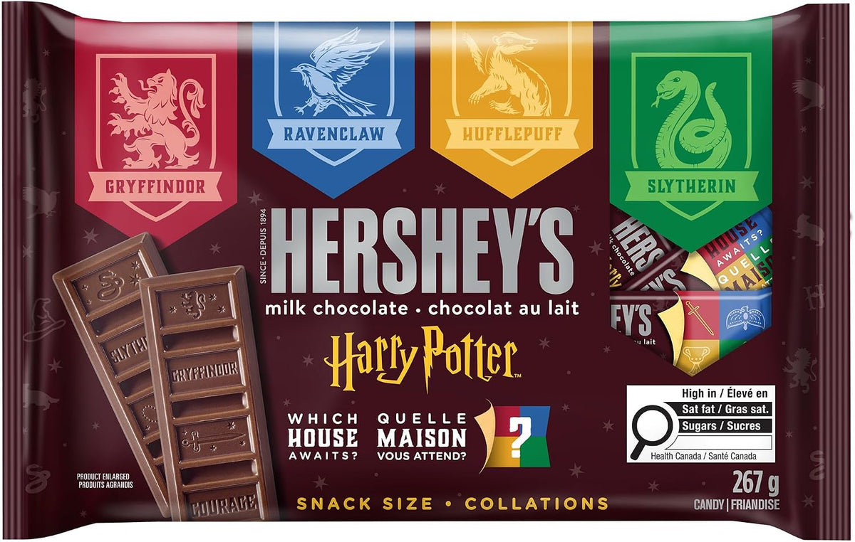 HERSHEY’S Harry Potter Milk Chocolate Snack Size – Individually Wrapped Halloween Candy Bars for Treat Bags, Bowls & Party Favors, 267 g