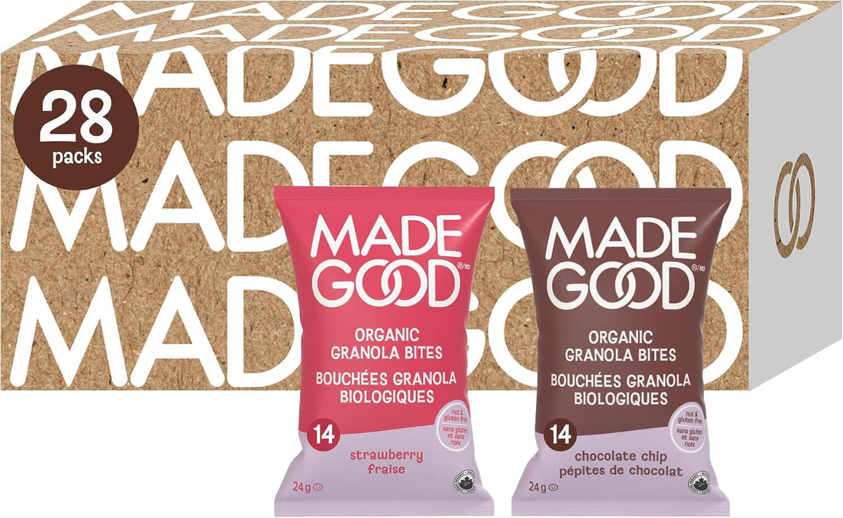 MadeGood Granola Bites Chocolate Chip and Strawberry Variety 28-Pack