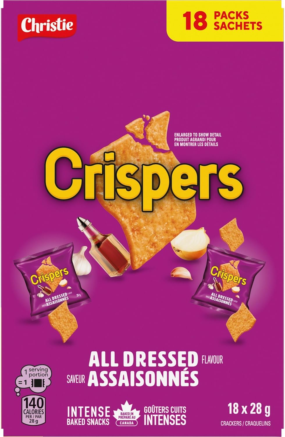 Crispers All Dressed Flavour Crackers 18 Packs 504 g (28g bags each)
