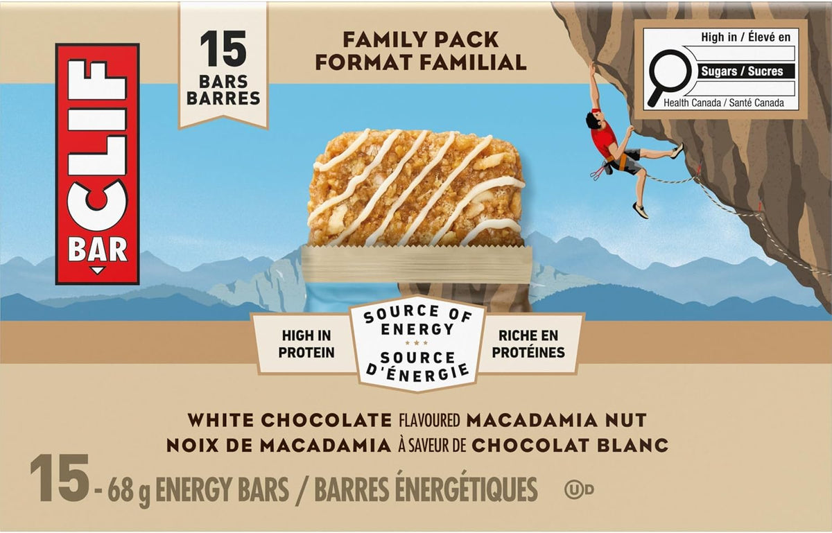 Clif Bar, Energy Bars, White Chocolate Macadamia Nut, 1.02 kg (Pack of 15)