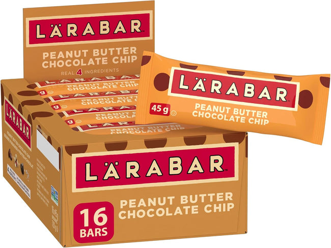 LÄRABAR Peanut Butter Chocolate Chip, Fruit and Nut Energy Bar, Pack of 16 Bars, Gluten Free, Vegan, Family Pack, Snack Bars