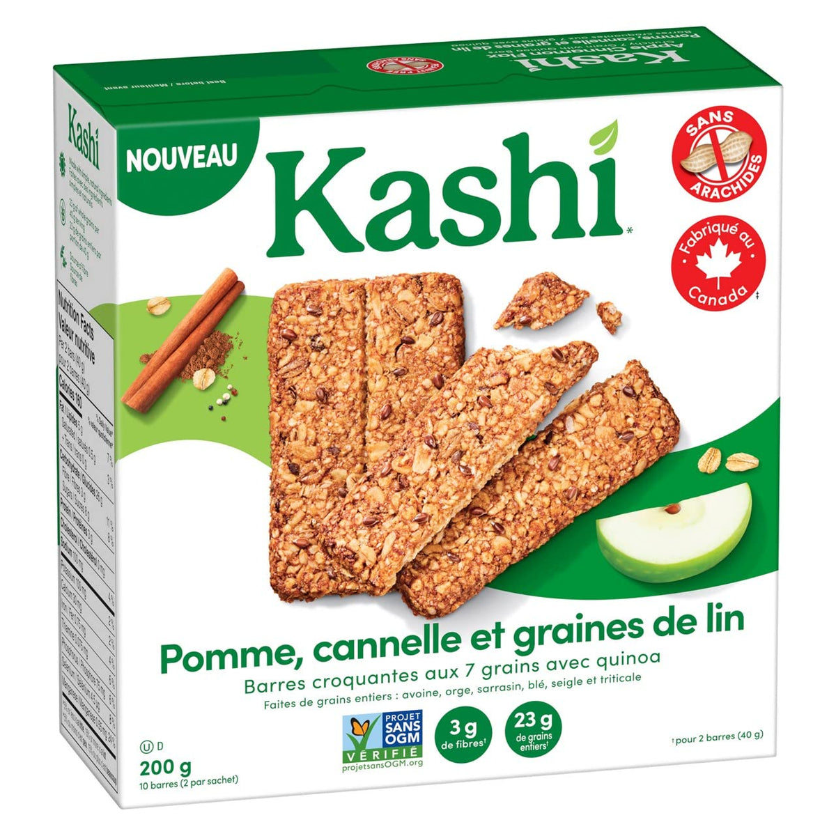 Kashi 7 Grain with Quinoa Crunchy Bars, Chocolate Chip Chia, 200g, 10 bars, 200 grams
