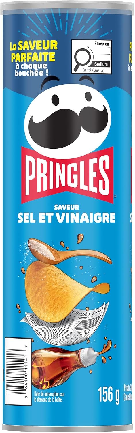 Pringles Salt and Vinegar Chips, 156 Grams