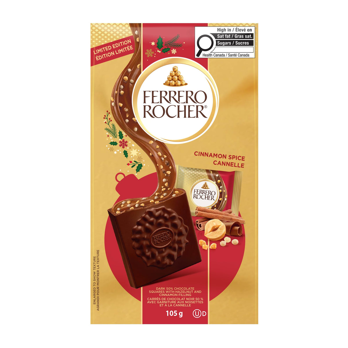 FERRERO ROCHER Assorted Hazelnut chocolate squares - 10-Piece Pack - 105 g
