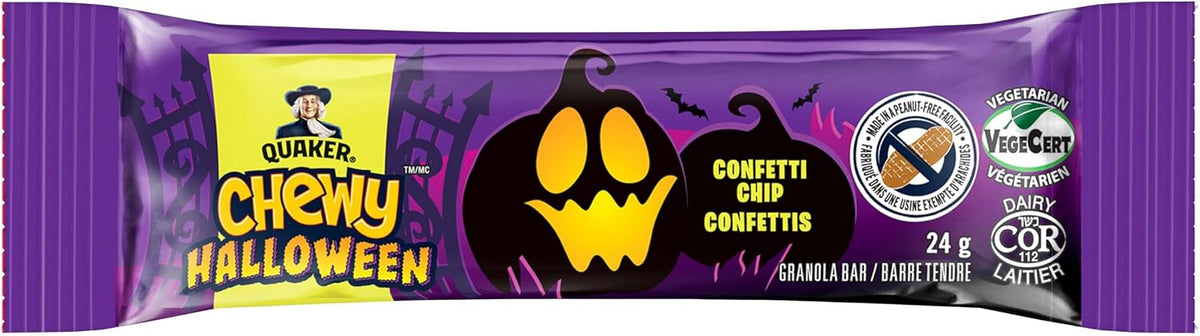 Quaker Chewy Halloween Confetti Chip Granola Bars, 40 X 24g