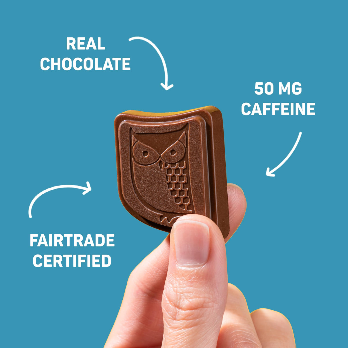 AWAKE - Caffeinated Chocolate Bites - Caramel Milk Chocolate, 50 Count - 50mg Caffeine - Individually Wrapped Energy Bites - Coffee Alternative - Fairtrade, Gluten Free, Non GMO - 0.48oz