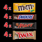 MARS, TWIX & M&M’S Peanut Assorted Chocolate Candy Bars Variety Pack, 16 Full Size Bars (840g) – Individually Wrapped Mixed Chocolate Favourites