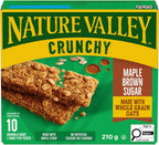 NATURE VALLEY Maple Brown Sugar Crunchy Granola Bars, No Artificial Colours, No Artificial Flavours, Snack Bars, Made with Whole Grain Oats, Pack of 10 Bars