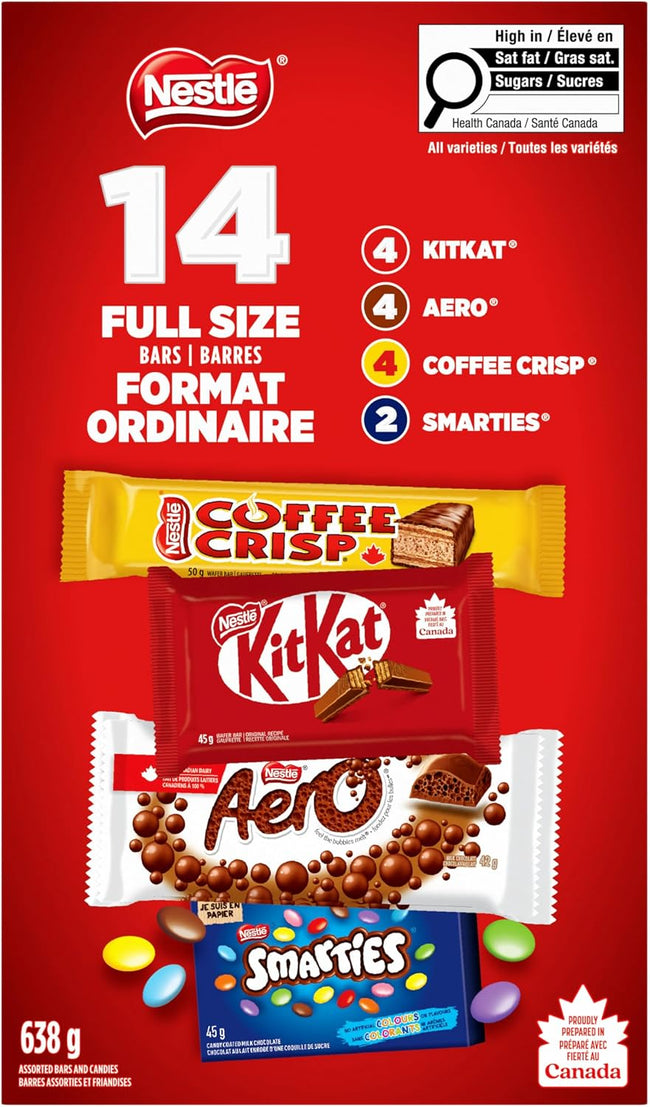 NESTLE Full Size KitKat, Aero, Coffee Crisp & Smarties, 638 g