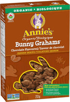ANNIE'S Chocolate Graham Cookies Snacks, Organic, No Artificial Flavours, No Synthetic Colours, 213 Grams Package of Bunny Shaped Cookies, Chocolate