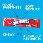 Airheads, Gravity Feed Assorted Candy - Box of 60 Individually Wrapped Bars, 15.6g per bar