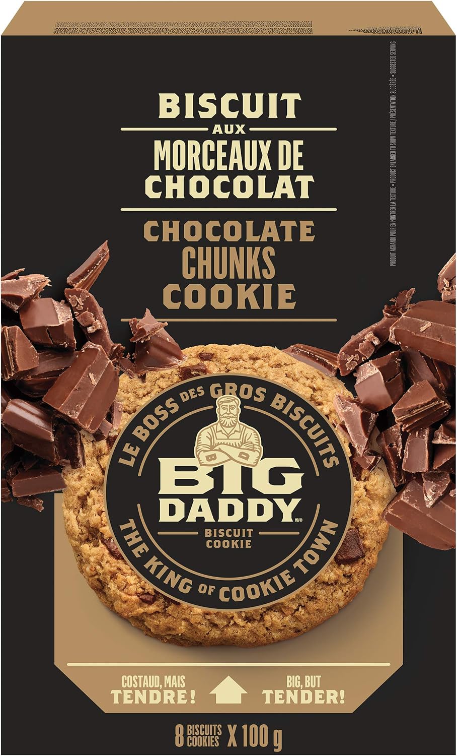 Big Daddy Cookies Chocolate Chunks Gourmet Cookies - 8 Count, 800g