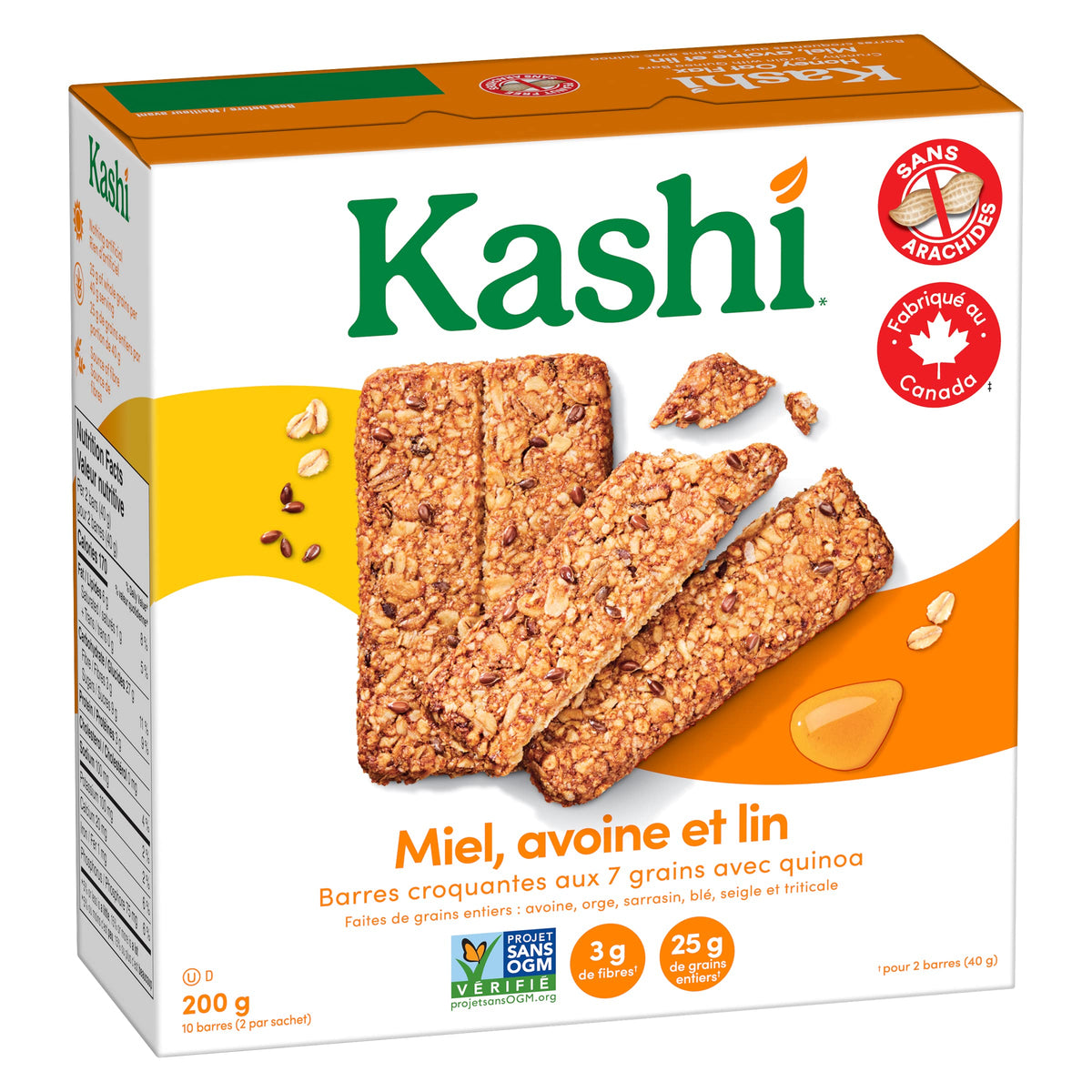 Kashi 7 Grain with Quinoa Crunchy Bars, Chocolate Chip Chia, 200g, 10 bars, 200 grams