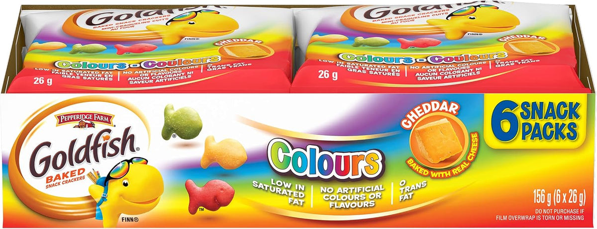 Goldfish Colours Crackers, 6 Snack Packs, 26 Grams