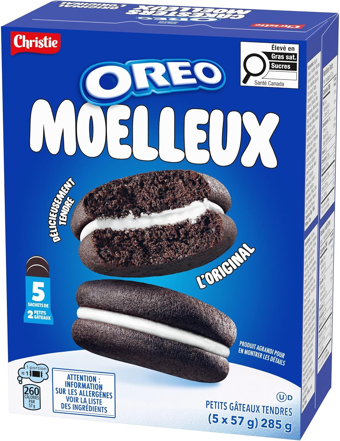 Oreo, Cakesters Soft Snack Cakes, Original, 285g (Pack of 5, 57g each)