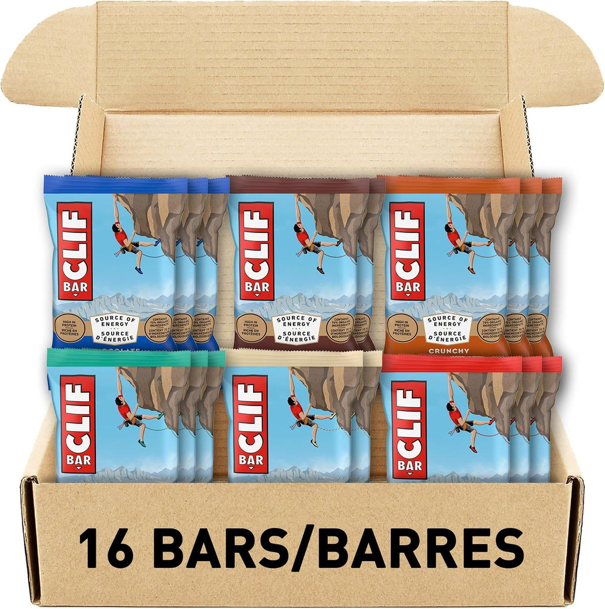Clif Energy Bar, Variety Pack of 16 Individually Wrapped Bars, 68 g