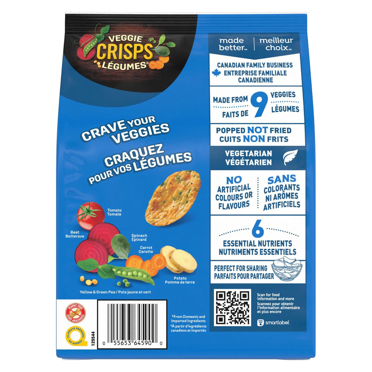 Dare Veggie Crisps Barbecue - Crunchy, Popped Snacks Made with Real Vegetables like Yellow and Green Peas, Tomatoes, and Carrots 100g Pack
