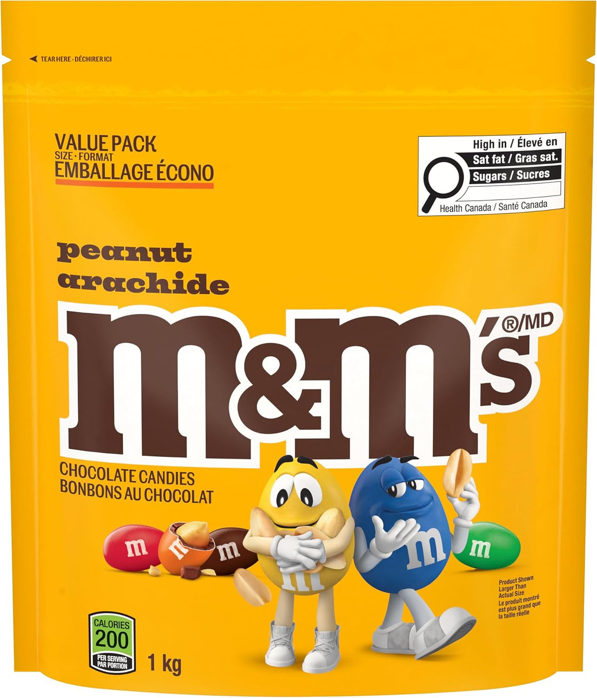 M&M’S Peanut Milk Chocolate Candy, Celebration Size Share Bag, 1kg – Bulk Party Candy for Sharing, Events, Movie Nights & Holidays